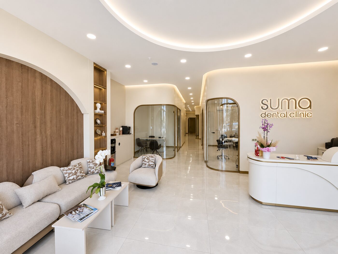 Suma Dental Clinic resepsiyon ve bekleme alanı